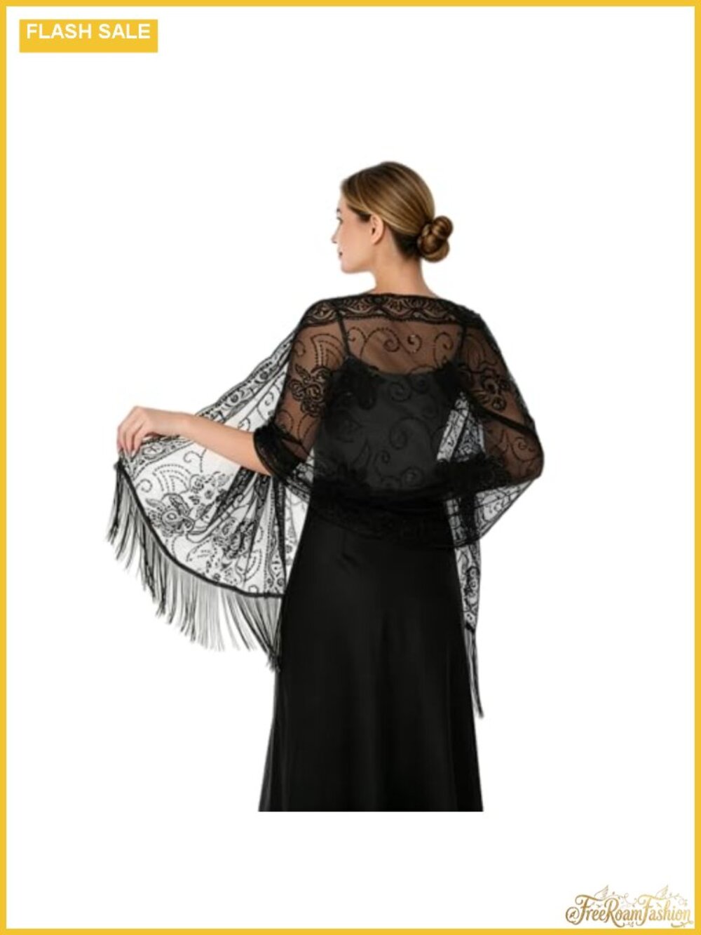 Sequin Floral Fringe Shawl Wrap Wedding Evening Party